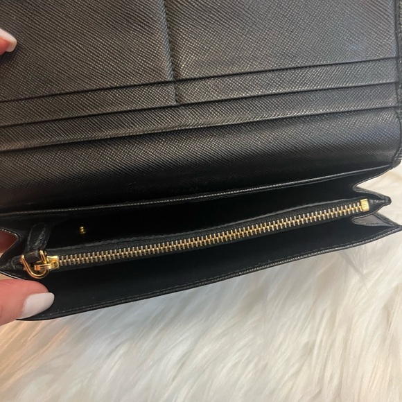 Prada black leather long wallet on chain ( adjustable strap). w gold hardware - Picture 8 of 16